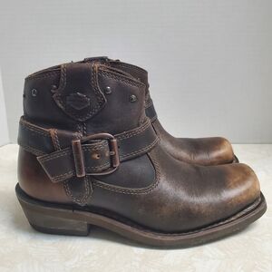 Harley-Davidson Womens Dark Brown Ankle Boots